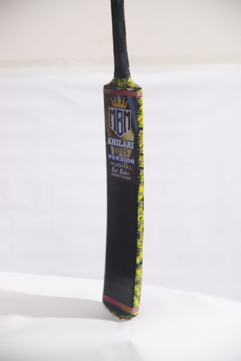 MBM Bat Brand Full Black Edition Tape Ball Cricket Bat – Premium Wooden Build, Lightweight Power Hitting, Strong Edges, All-Black Sticker Design