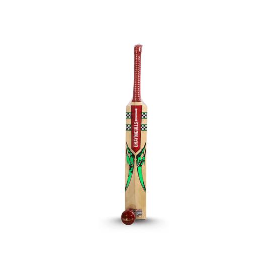 MBM Bat Brand Red–Green Hybrid Edition Hardball Cricket Bat – A-Grade Kashmir Willow, Full Cane Handle, Lightweight 1190g, Fully Knocked for Power Hitting